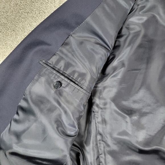 CHAPS Sport Coat Mens 42S Navy Blue Gold Crest Buttons Wool Blend Blazer Jacket - Picture 11 of 14